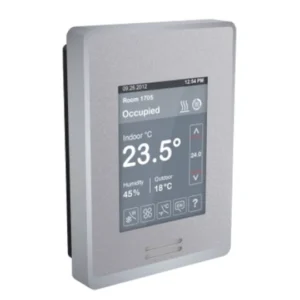Line-Voltage Fan Coil Room Controller: BACnet MS/TP, ZigBee Embedded, RH sensor & control, IP ready, PIR motion sensor, Silver Case/Fascia [TAA]